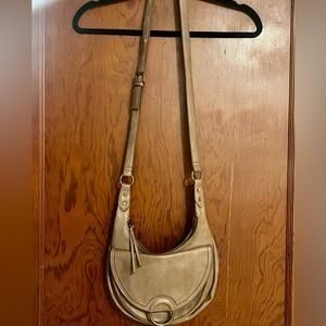 Classic Crescent O-Ring Crossbody Bag in brown